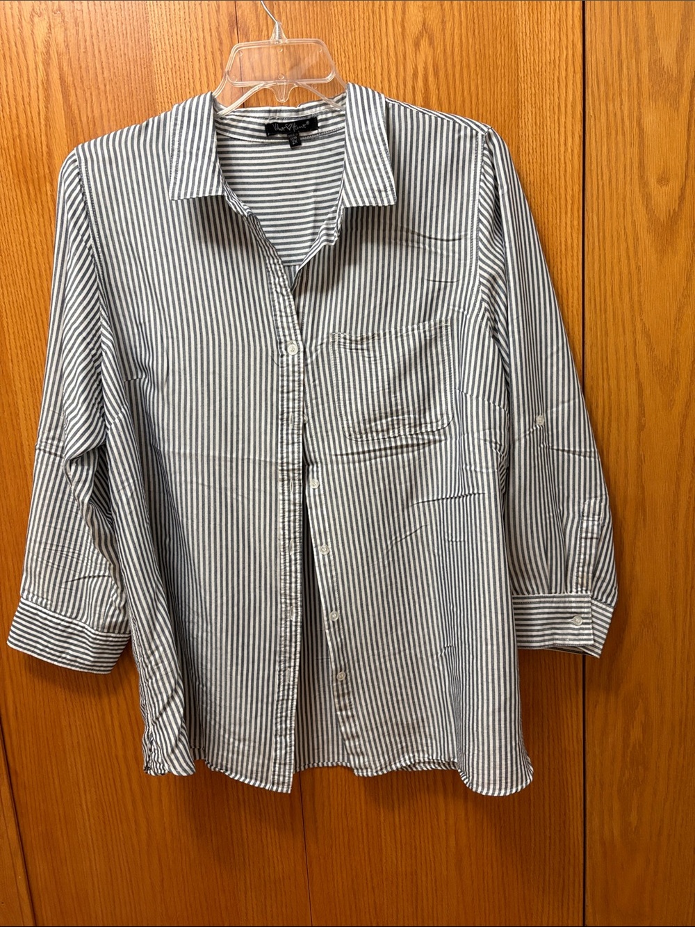 Velvet Heart Navy & White Striped Button-Up Blouse